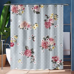 Floral Blue Shower Curtain 60  X 72  (medium)  by NouveauDesign