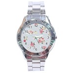 floral blue Stainless Steel Analogue Watch Front