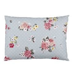 Floral Blue Pillow Case (two Sides) by NouveauDesign