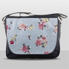 Floral Blue Messenger Bags by NouveauDesign