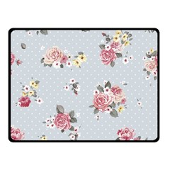 Floral Blue Double Sided Fleece Blanket (small)  by NouveauDesign