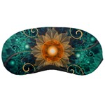 Beautiful Tangerine Orange and Teal Lotus Fractals Sleeping Masks Front