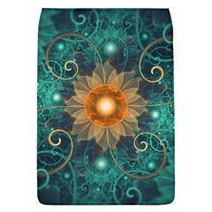 Beautiful Tangerine Orange And Teal Lotus Fractals Flap Covers (l)  by jayaprime