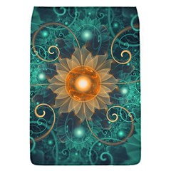 Beautiful Tangerine Orange And Teal Lotus Fractals Flap Covers (s)  by jayaprime