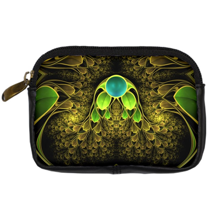 Beautiful Gold And Green Fractal Peacock Feathers Digital Camera Cases