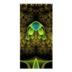 Beautiful Gold And Green Fractal Peacock Feathers Shower Curtain 36  X 72  (stall)  by jayaprime