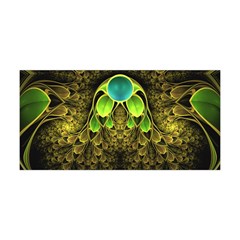 Beautiful Gold And Green Fractal Peacock Feathers Yoga Headband by jayaprime