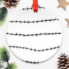 Barbed Wire Black Ornament (round)