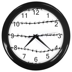 Barbed Wire Black Wall Clocks (black)