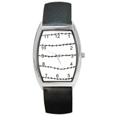 Barbed Wire Black Barrel Style Metal Watch