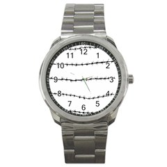 Barbed Wire Black Sport Metal Watch