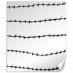 Barbed Wire Black Canvas 8  X 10  by Mariart