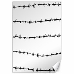 Barbed Wire Black Canvas 12  X 18   by Mariart