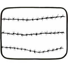 Barbed Wire Black Fleece Blanket (mini) by Mariart