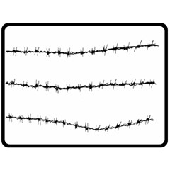 Barbed Wire Black Fleece Blanket (large)  by Mariart