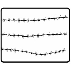 Barbed Wire Black Fleece Blanket (medium)  by Mariart