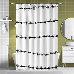 Barbed Wire Black Shower Curtain 48  X 72  (small) 