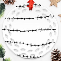 Barbed Wire Black Ornament (round Filigree)