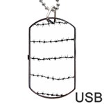 Barbed Wire Black Dog Tag USB Flash (One Side) Front