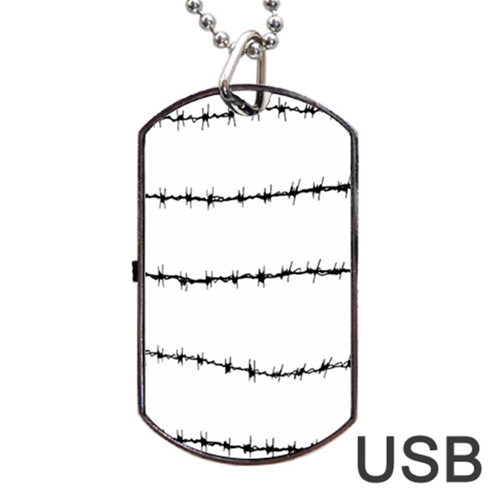 Barbed Wire Black Dog Tag USB Flash (One Side)