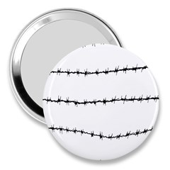 Barbed Wire Black 3  Handbag Mirrors