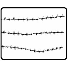 Barbed Wire Black Double Sided Fleece Blanket (medium)  by Mariart