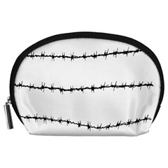 Barbed Wire Black Accessory Pouches (large)  by Mariart