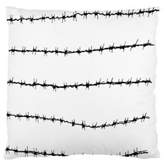 Barbed Wire Black Large Flano Cushion Case (one Side)