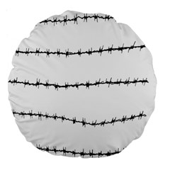 Barbed Wire Black Large 18  Premium Flano Round Cushions