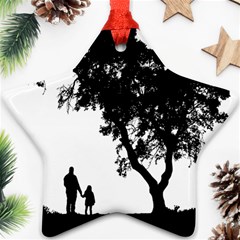 Black Father Daughter Natural Hill Ornament (star) by Mariart