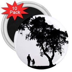 Black Father Daughter Natural Hill 3  Magnets (10 Pack) 