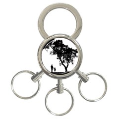 Black Father Daughter Natural Hill 3-ring Key Chains by Mariart