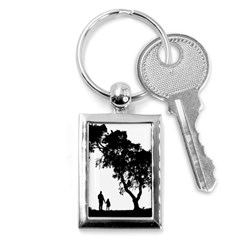 Black Father Daughter Natural Hill Key Chains (rectangle) 