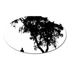 Black Father Daughter Natural Hill Oval Magnet by Mariart