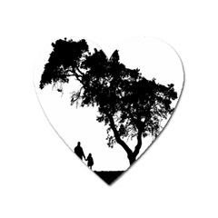 Black Father Daughter Natural Hill Heart Magnet by Mariart