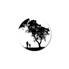 Black Father Daughter Natural Hill Golf Ball Marker