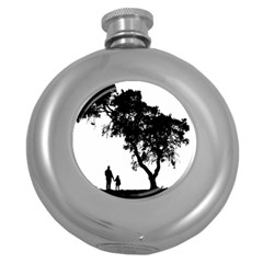 Black Father Daughter Natural Hill Round Hip Flask (5 Oz)