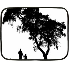 Black Father Daughter Natural Hill Fleece Blanket (mini)