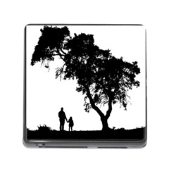 Black Father Daughter Natural Hill Memory Card Reader (square)