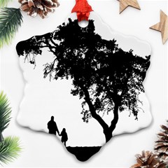 Black Father Daughter Natural Hill Ornament (snowflake) by Mariart