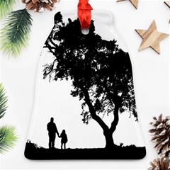 Black Father Daughter Natural Hill Ornament (bell) by Mariart