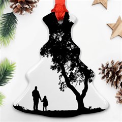 Black Father Daughter Natural Hill Christmas Tree Ornament (two Sides) by Mariart