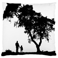 Black Father Daughter Natural Hill Large Cushion Case (two Sides) by Mariart