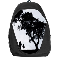 Black Father Daughter Natural Hill Backpack Bag by Mariart