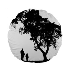 Black Father Daughter Natural Hill Standard 15  Premium Round Cushions