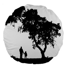 Black Father Daughter Natural Hill Large 18  Premium Flano Round Cushions