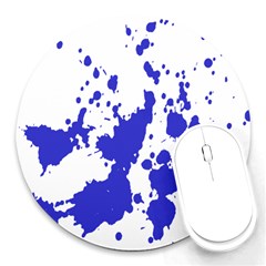 Blue Plaint Splatter Round Mousepads by Mariart