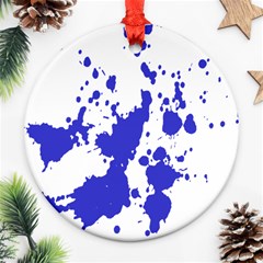 Blue Plaint Splatter Ornament (round)