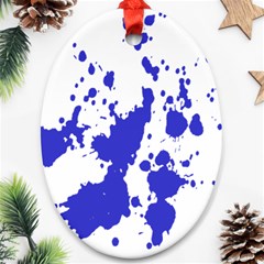 Blue Plaint Splatter Ornament (oval) by Mariart