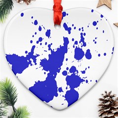 Blue Plaint Splatter Ornament (Heart)